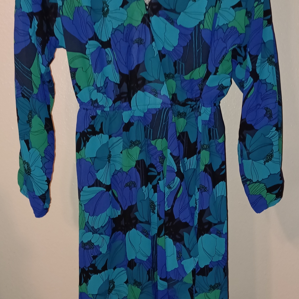 Floral Blue and Green Dress